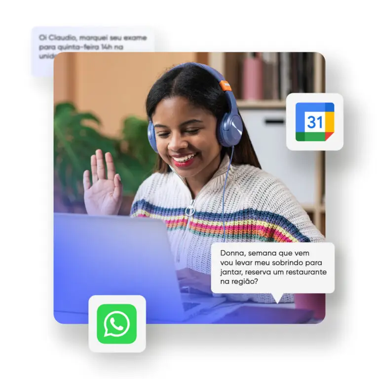 Atendente Donna Logos Google e WhatsApp